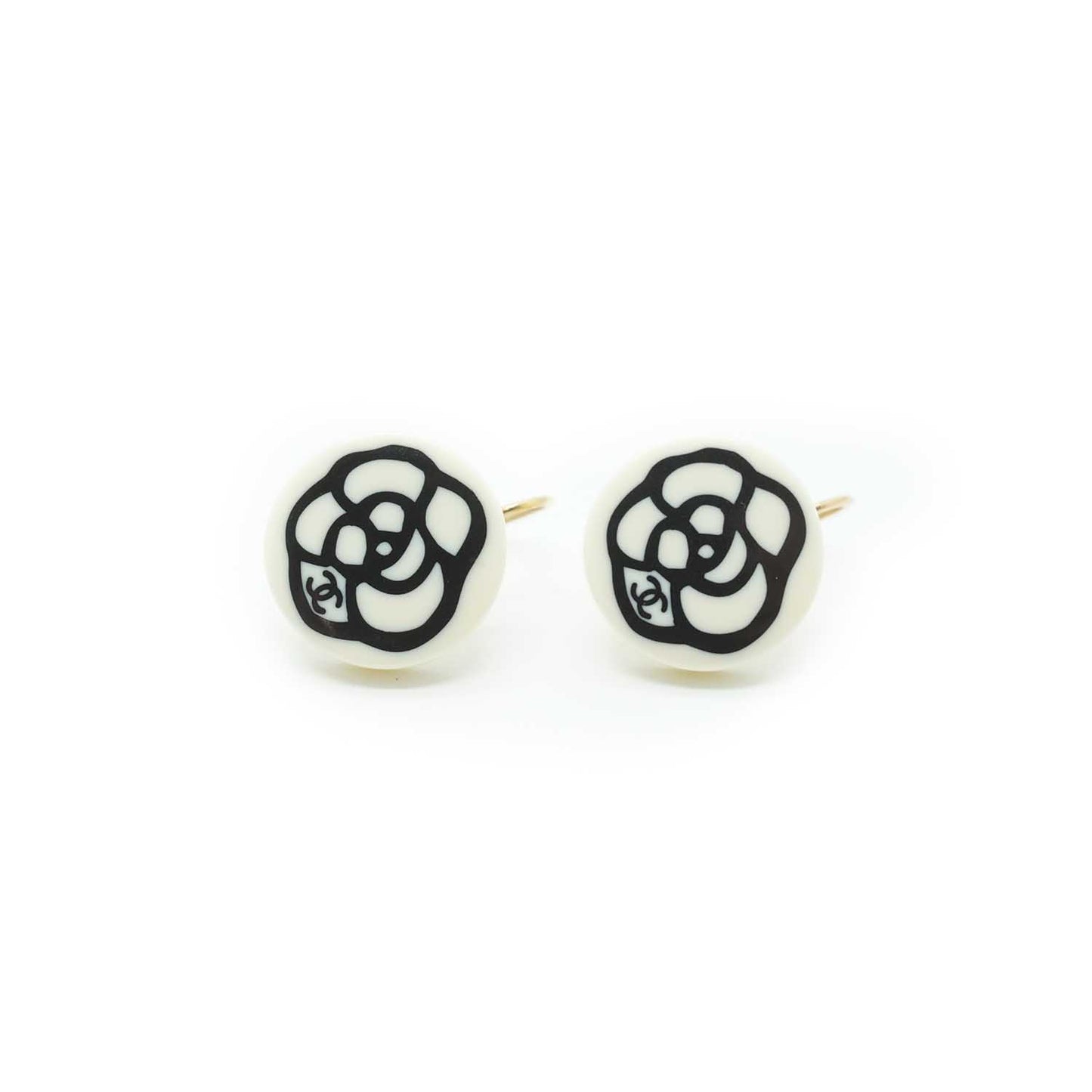 Black & White Camelia Earrings GP