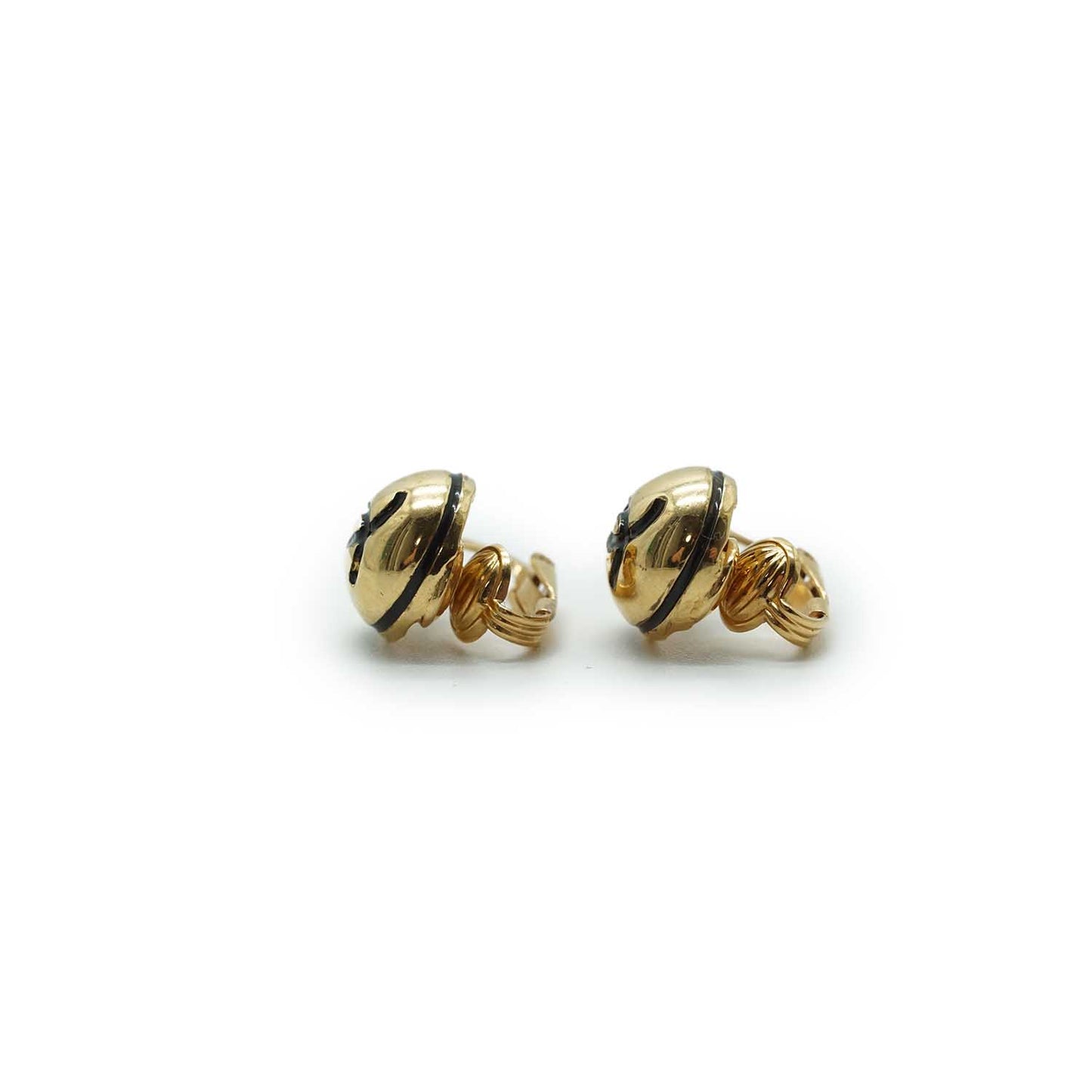 Coco Mark Round Clip Earrings GP