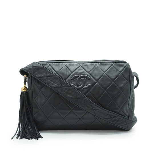 CC Lambskin Matelasse Fringe Shoulder Bag