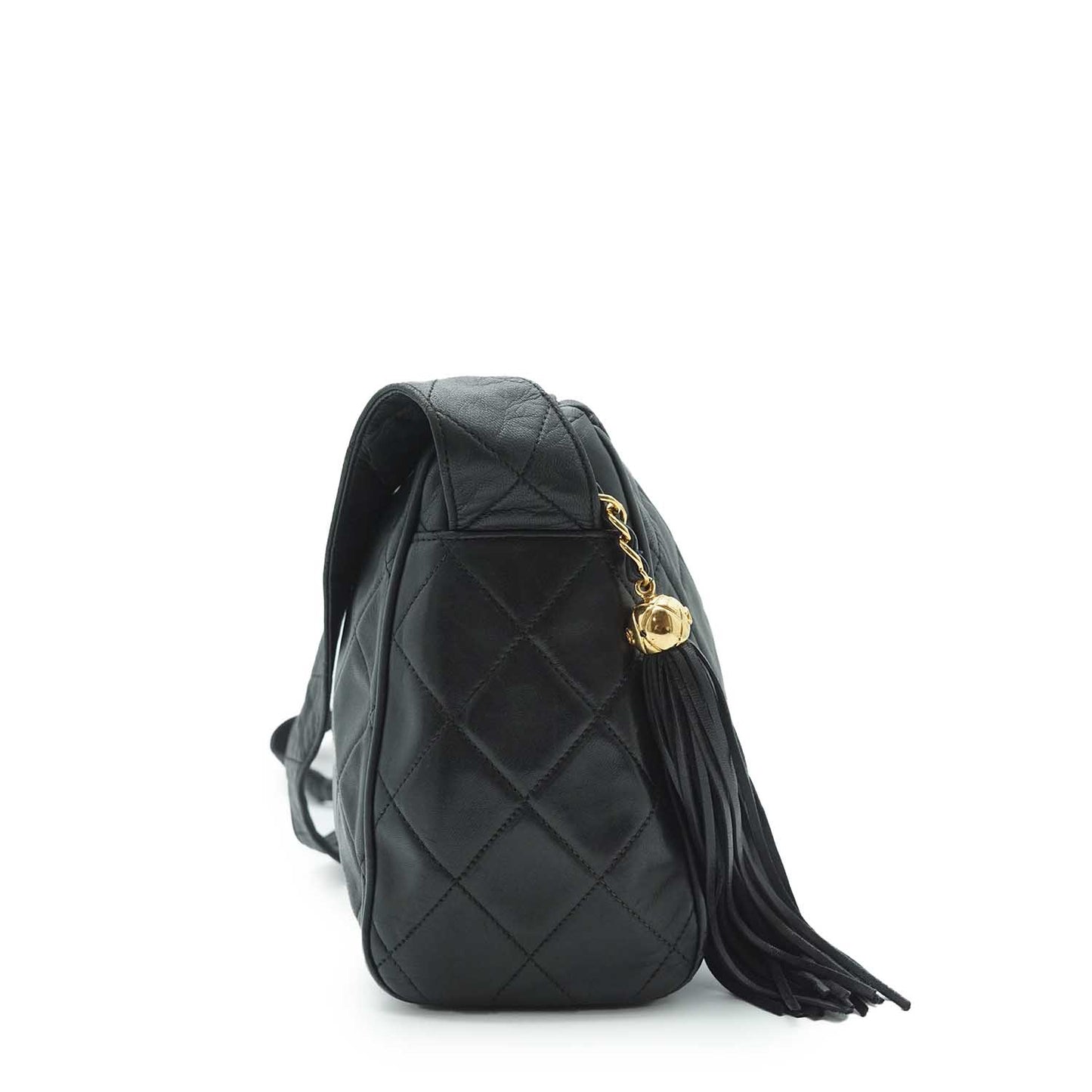 CC Lambskin Matelasse Fringe Shoulder Bag