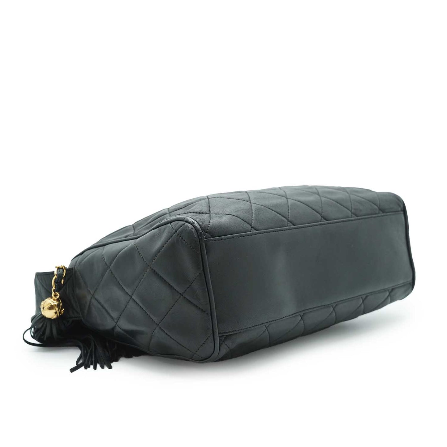 CC Lambskin Matelasse Fringe Shoulder Bag