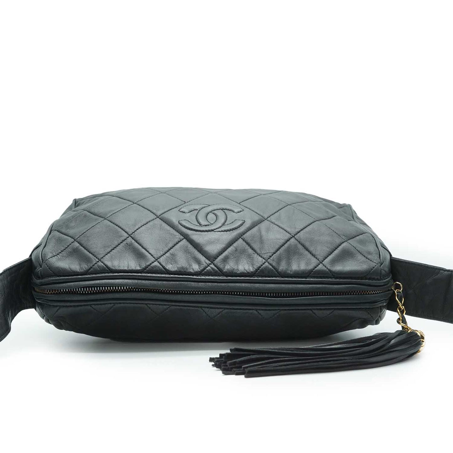 CC Lambskin Matelasse Fringe Shoulder Bag