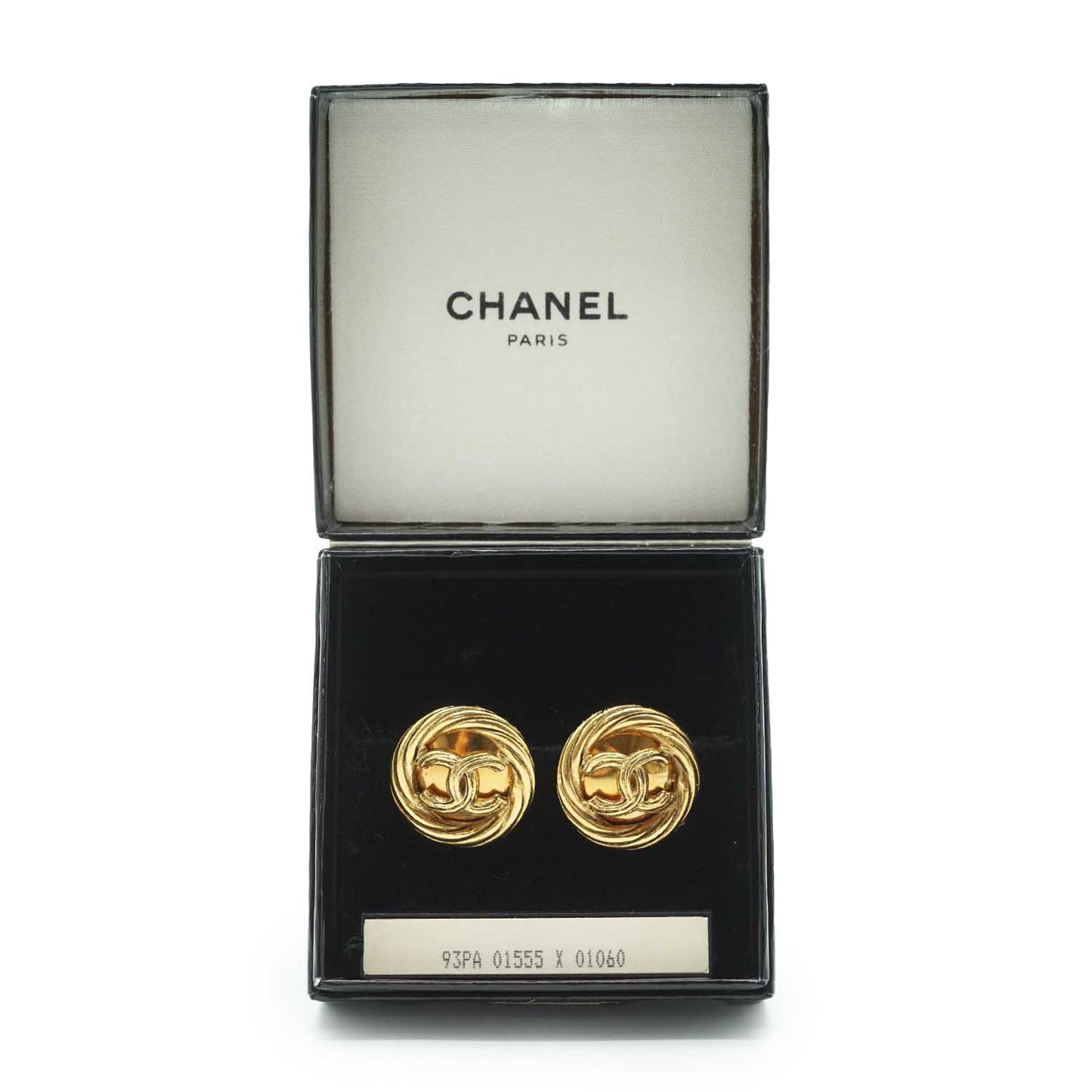 Coco Mark Round Clip Earrings GP