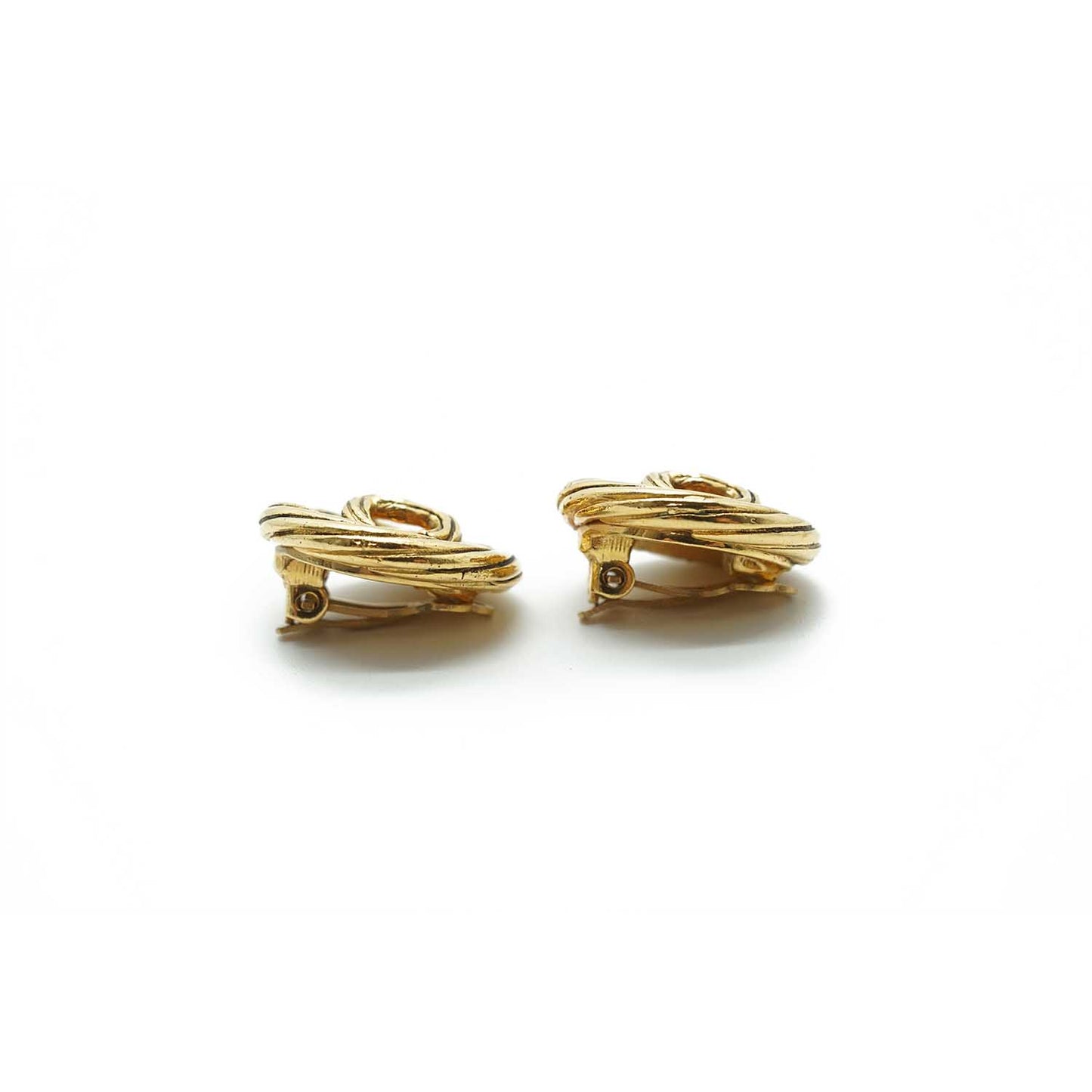 Coco Mark Round Clip Earrings GP