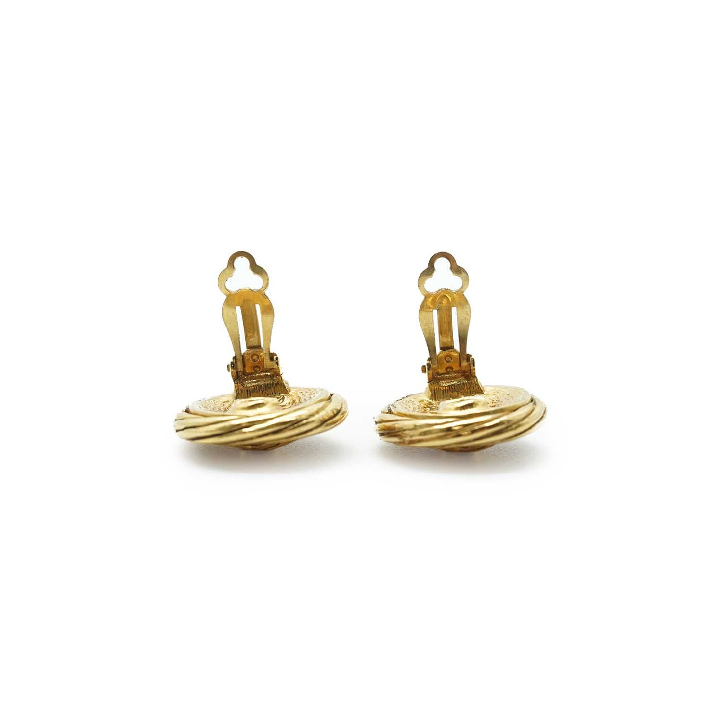 Coco Mark Round Clip Earrings GP