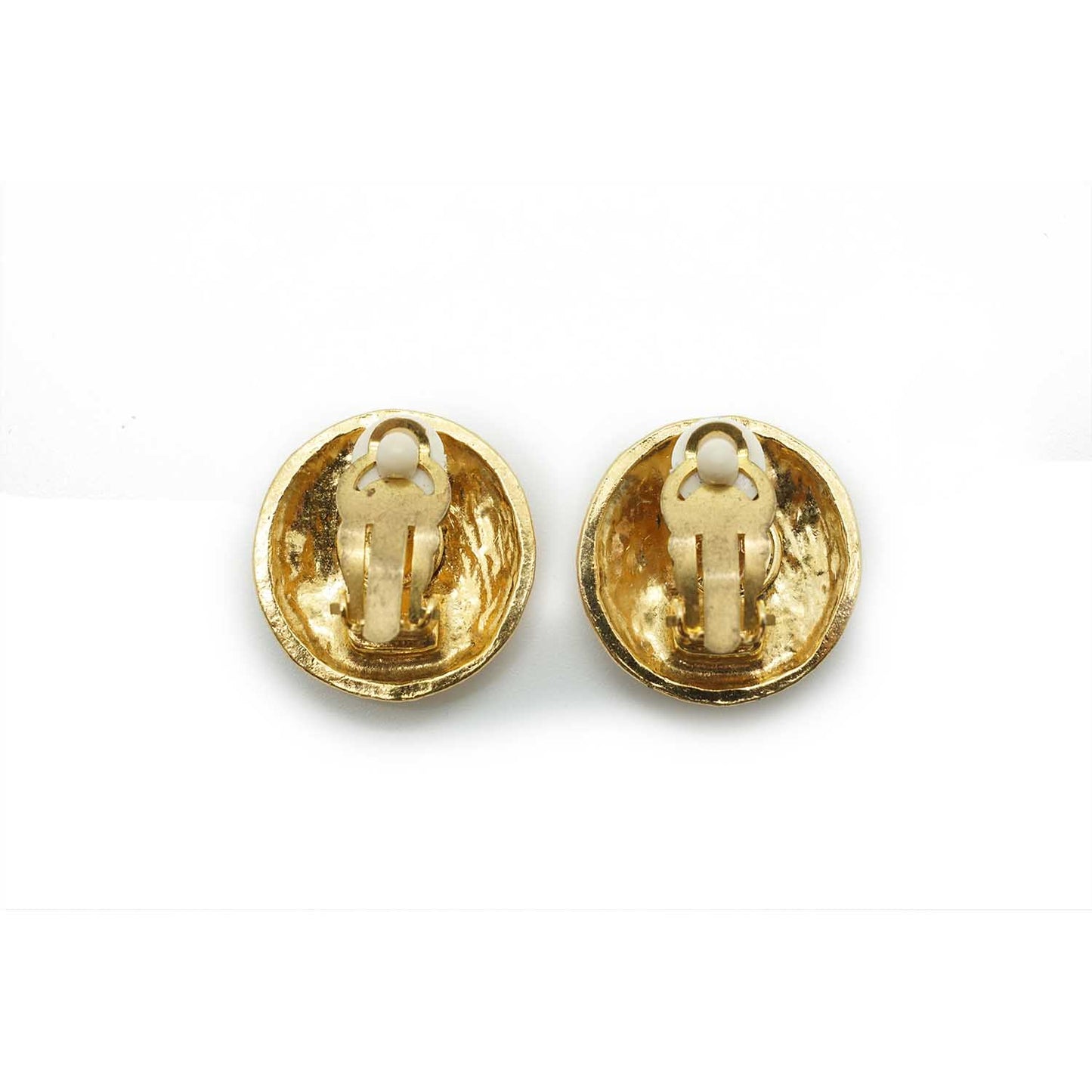 Coco Mark Logo Round Clip Earrings GP