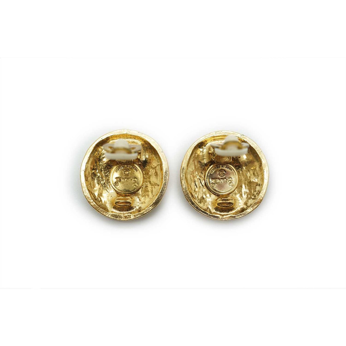 Coco Mark Logo Round Clip Earrings GP