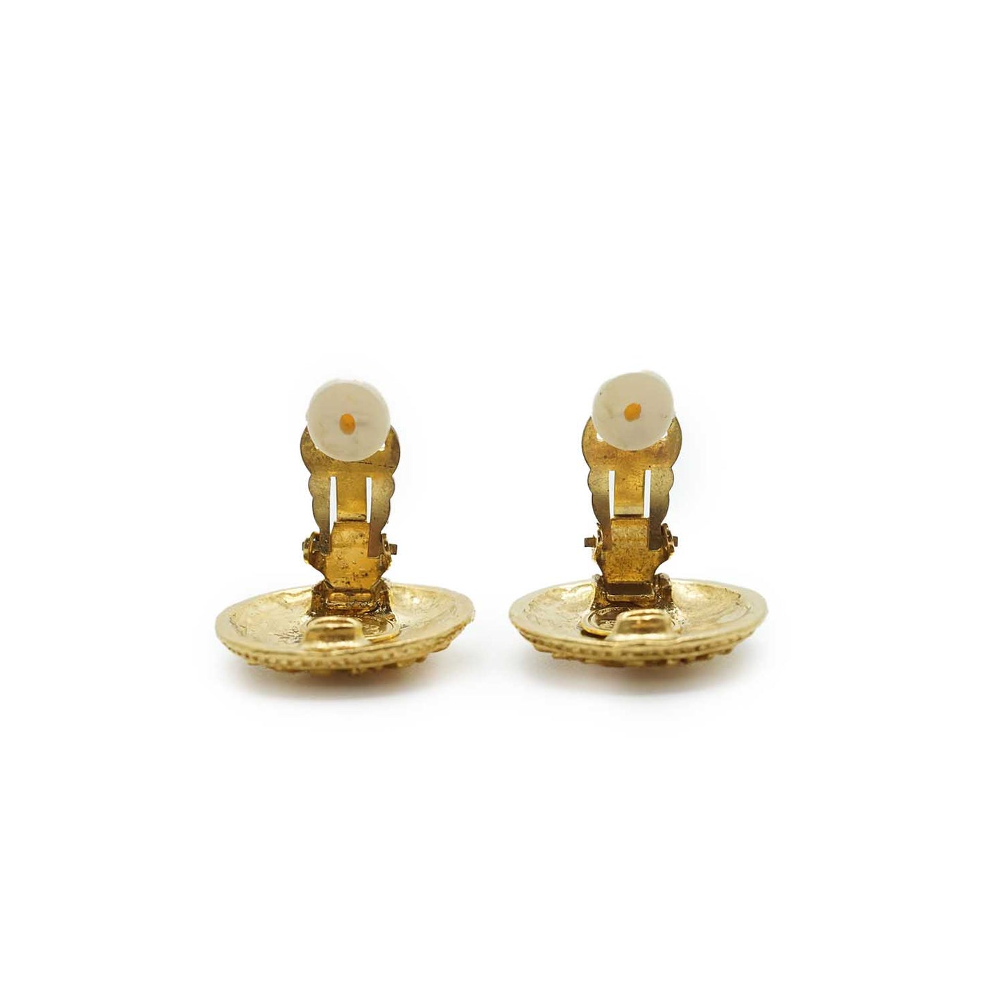 Coco Mark Logo Round Clip Earrings GP