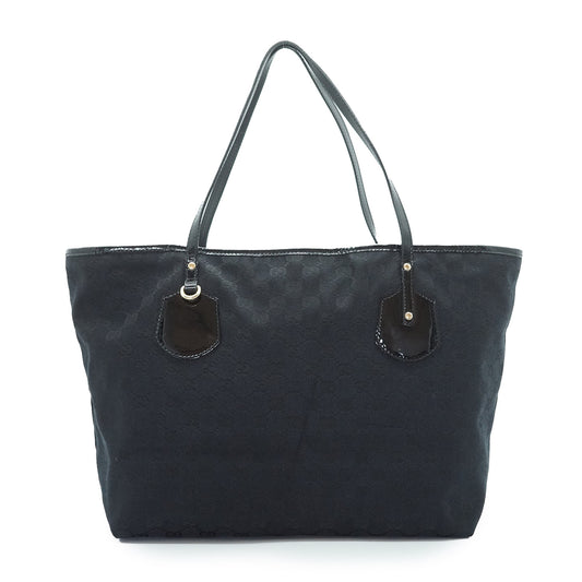 GG Canvas Patent Leather Tote