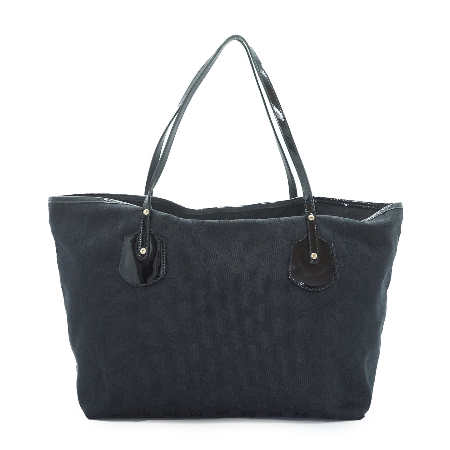 GG Canvas Patent Leather Tote