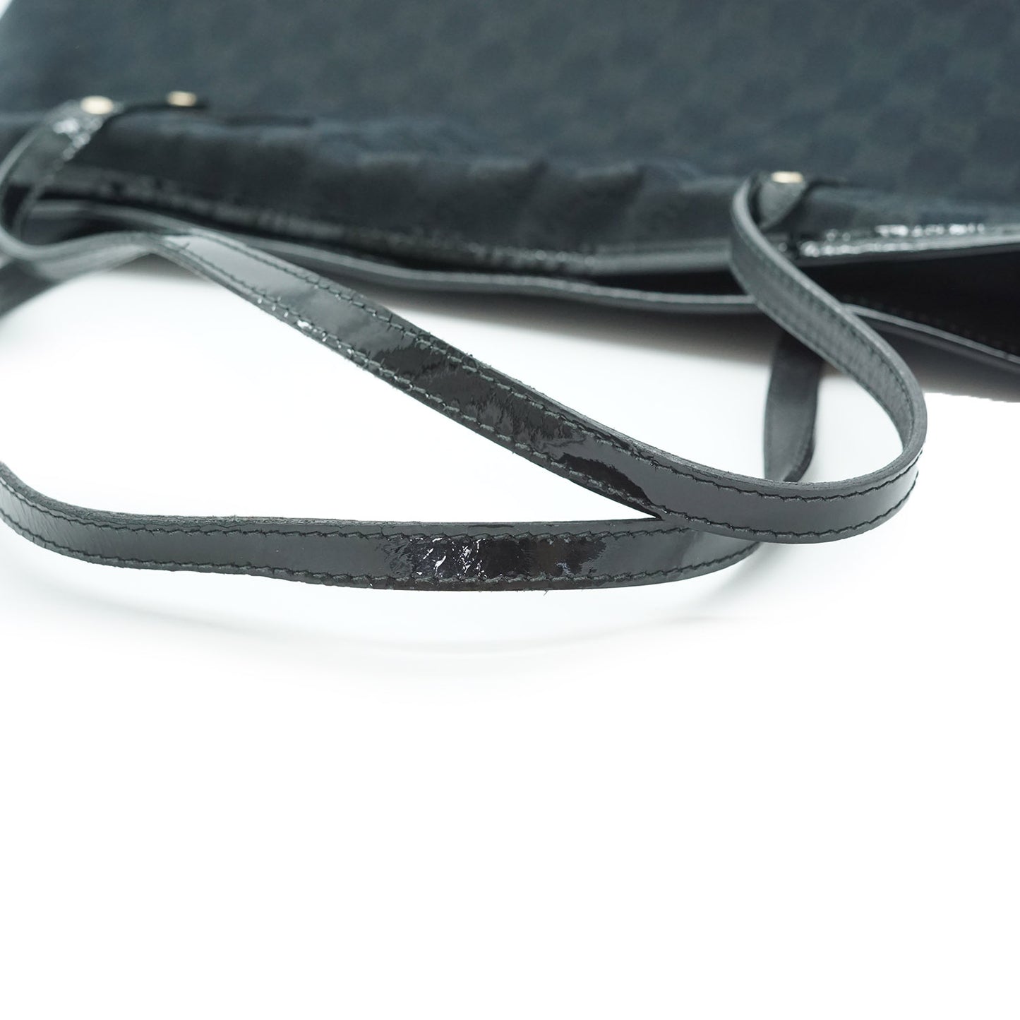 GG Canvas Patent Leather Tote