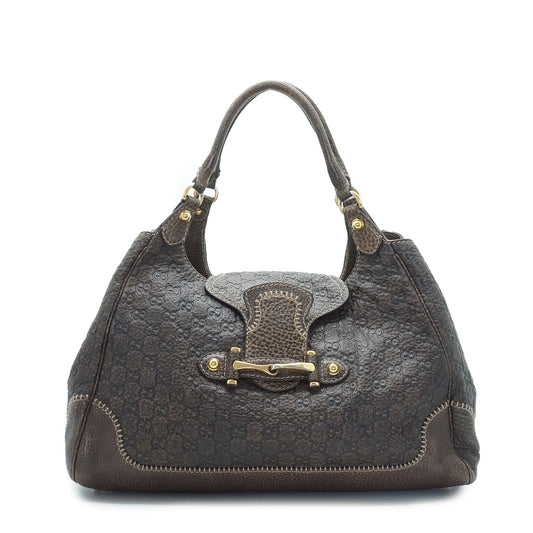 Guccissima Horsebit Large New Pelham Shoulder Tote