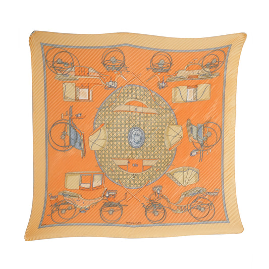 Silk Pleated Scarf 140 Les Voitures A Transformation by La Perriere