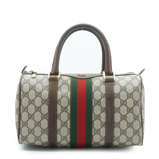 GG Supreme Sherry Line Vintage Ophidia Boston Bag
