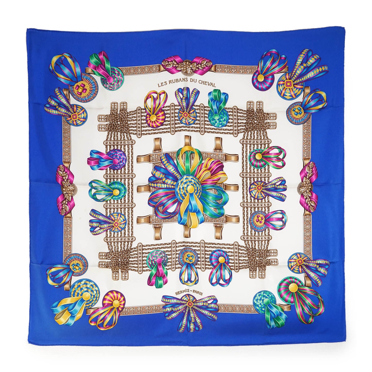 Les Rubans du Cheval Carre 90 Silk Scarf