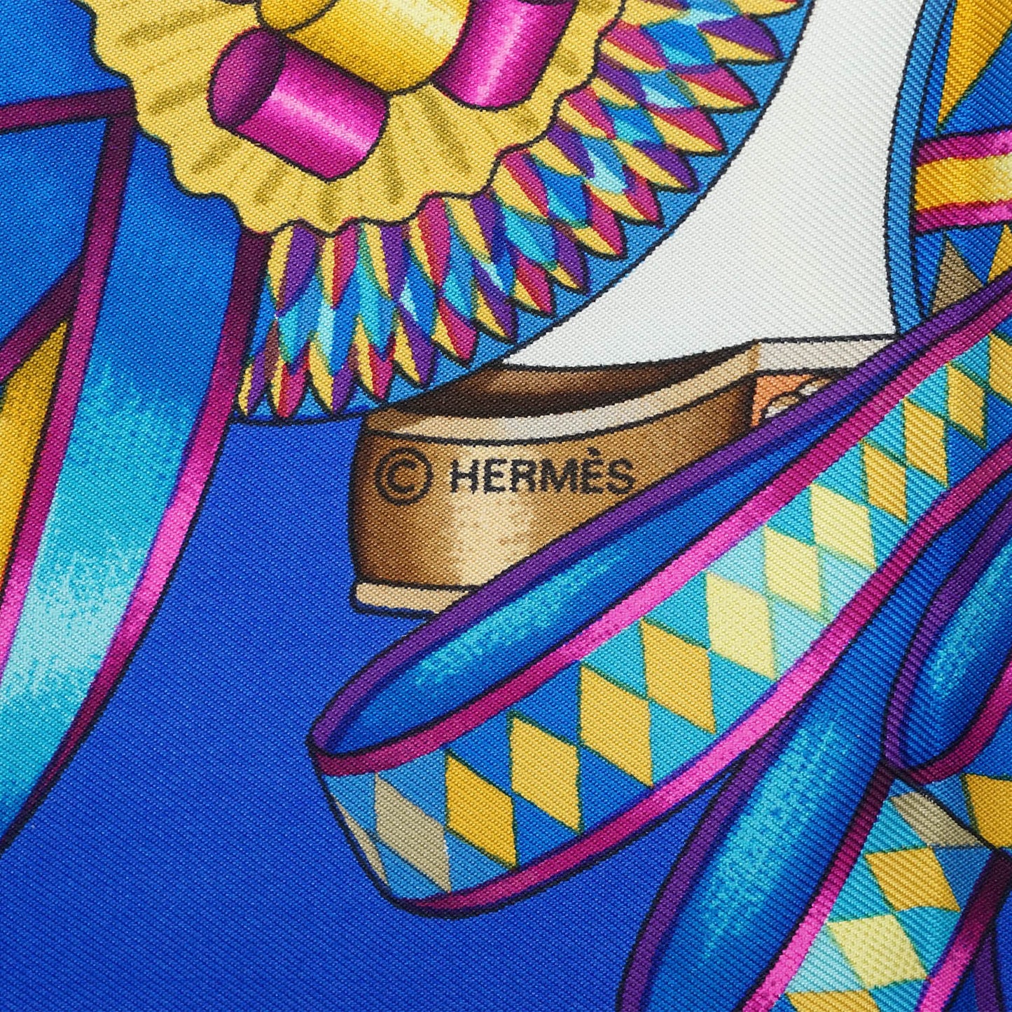 Les Rubans du Cheval Carre 90 Silk Scarf