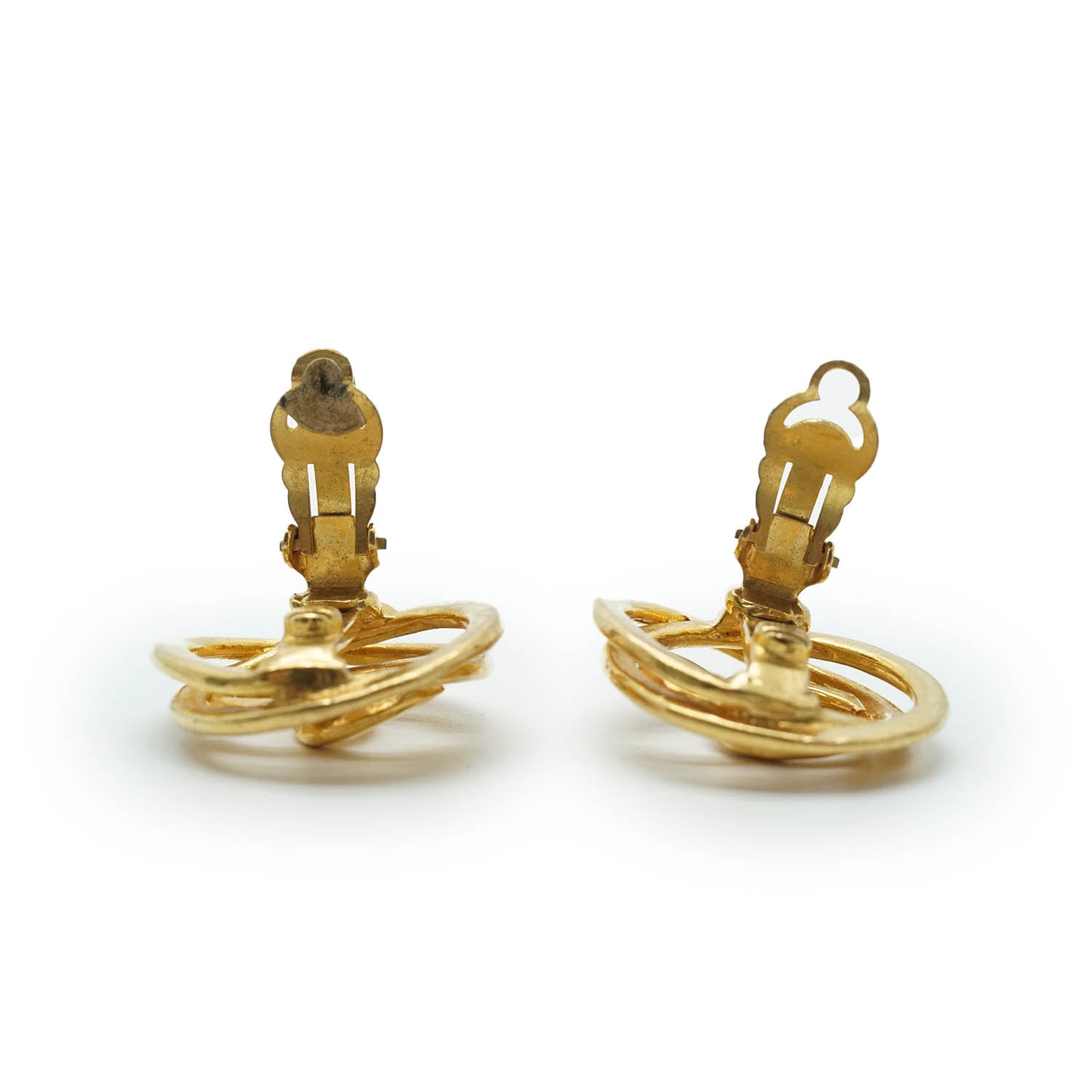 Coco Mark Double Circle Vintage Clip Earrings