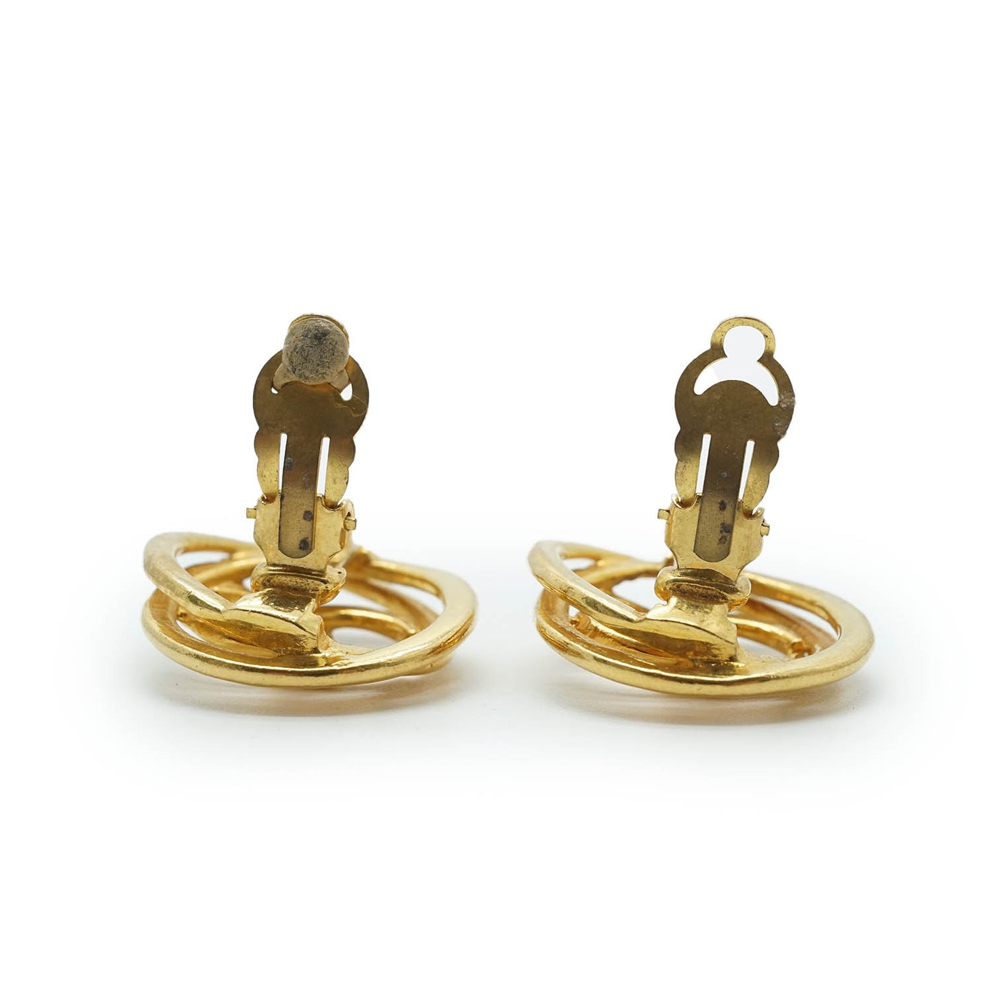 Coco Mark Double Circle Vintage Clip Earrings
