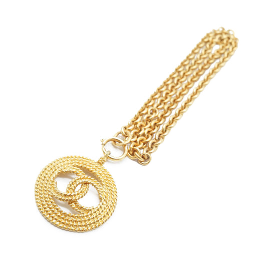 Coco Mark Round Pendant Necklace GP