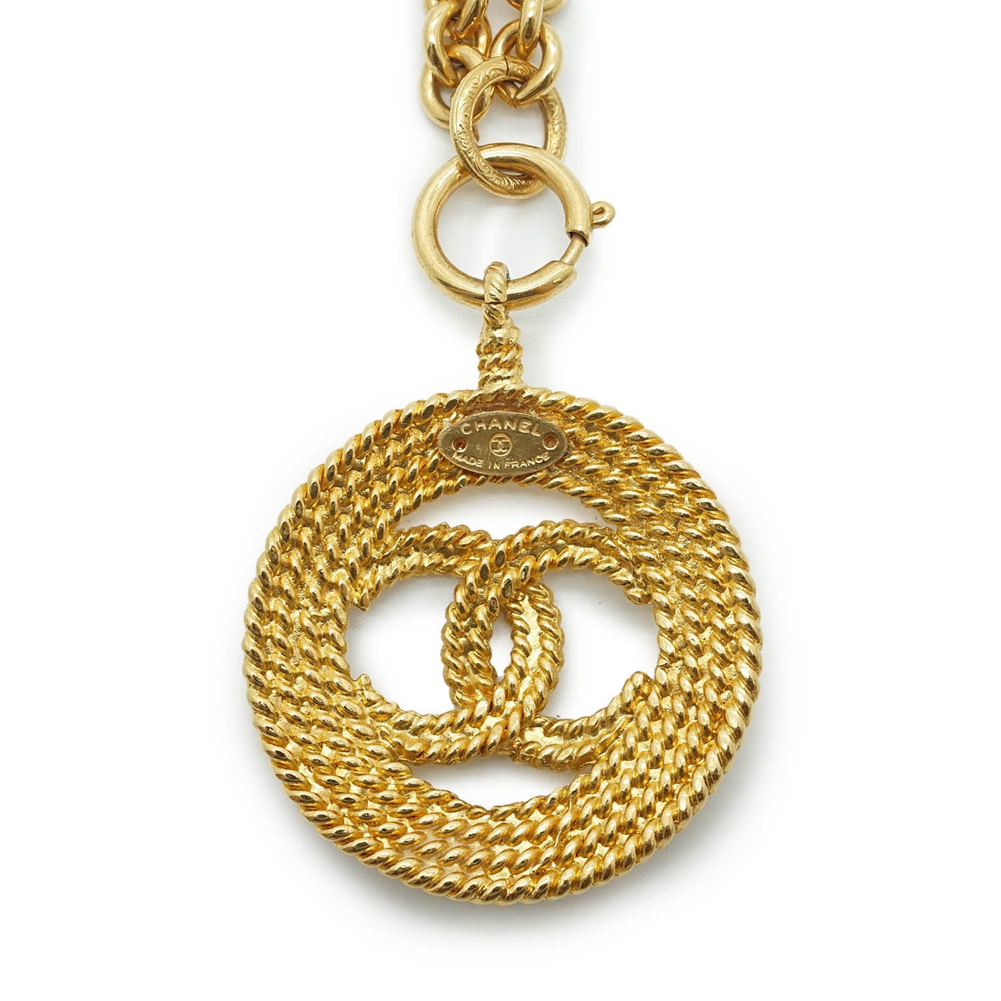 Coco Mark Round Pendant Necklace GP