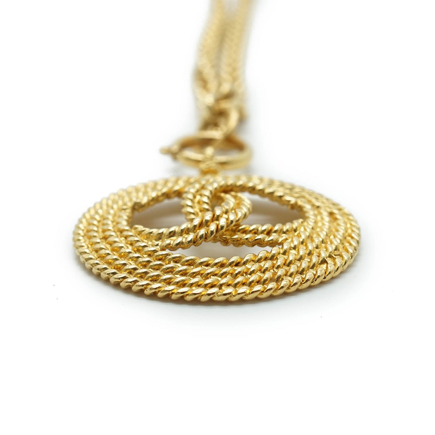 Coco Mark Round Pendant Necklace GP