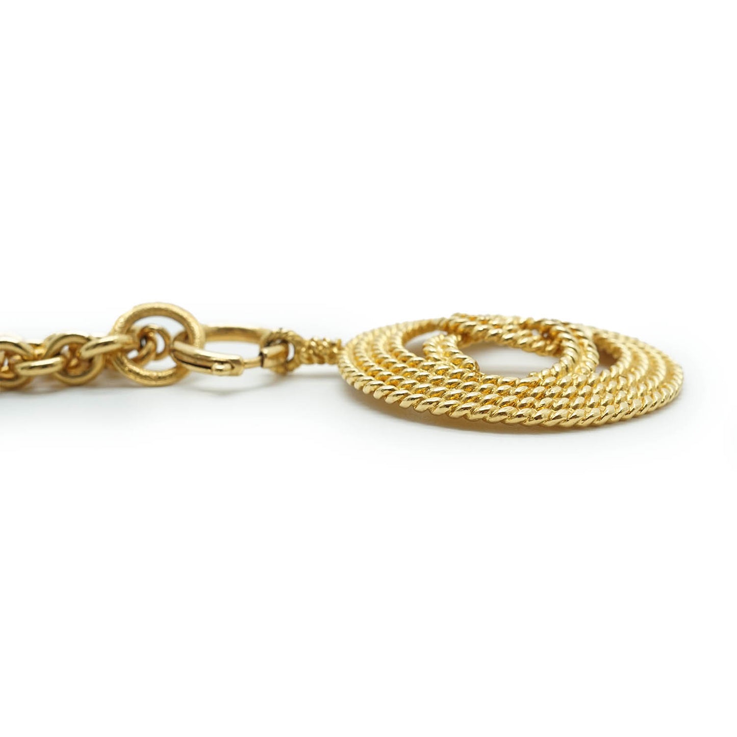 Coco Mark Round Pendant Necklace GP