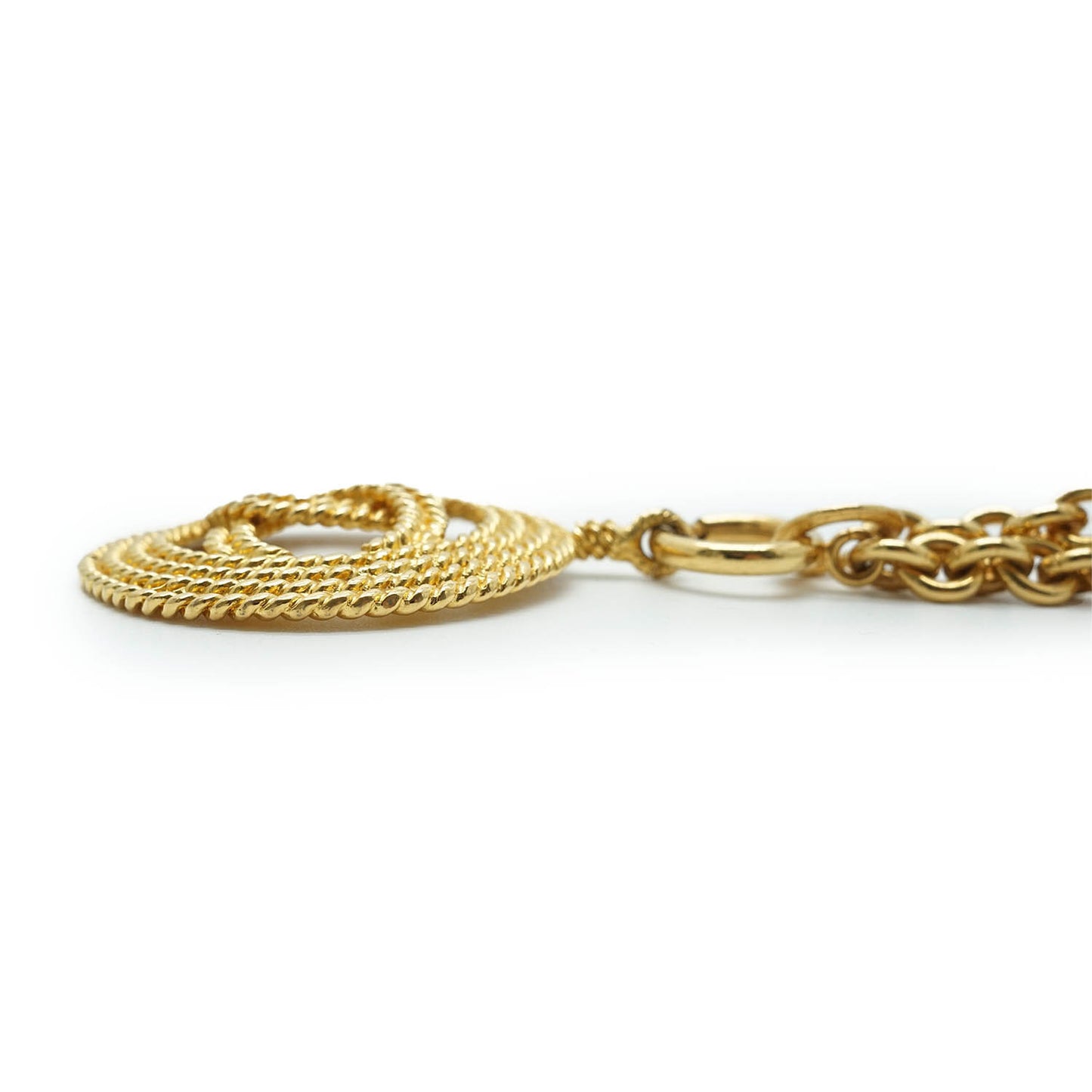Coco Mark Round Pendant Necklace GP