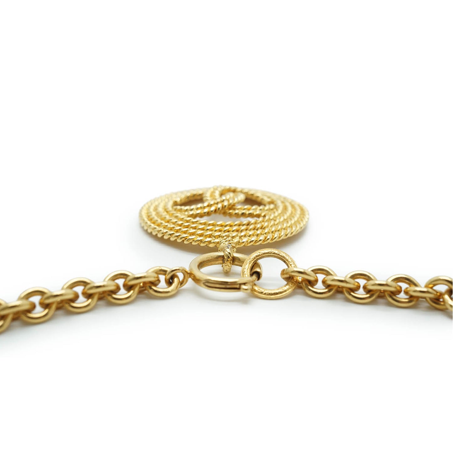 Coco Mark Round Pendant Necklace GP