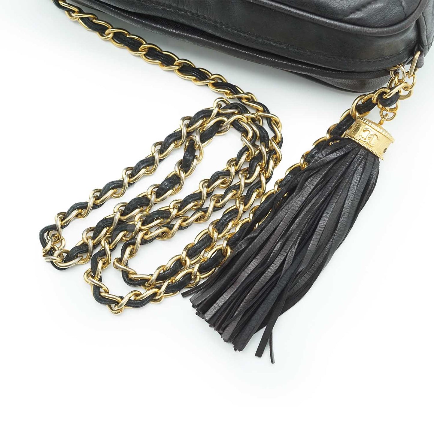 CC Lambskin Matelasse Fringe Chain Shoulder Camera Bag