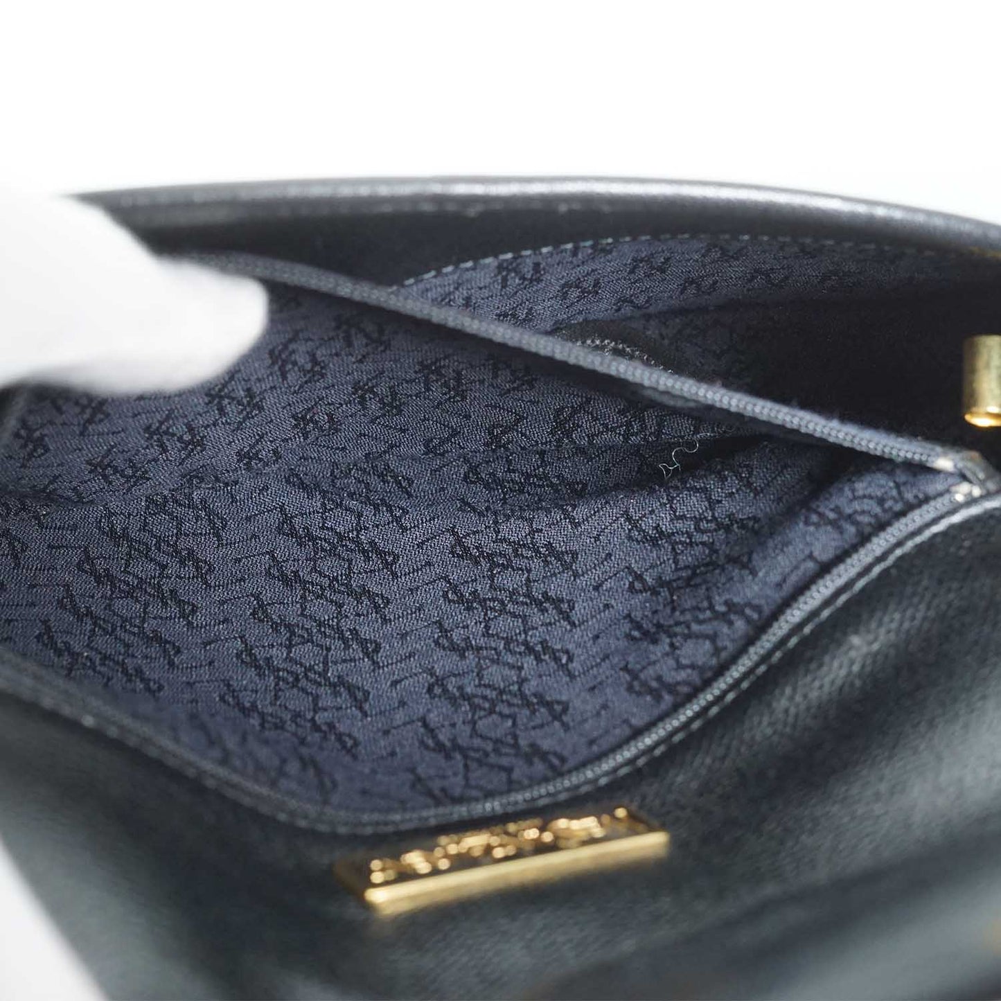 Vintage YSL Logo Plate Rounded Crossbody Bag