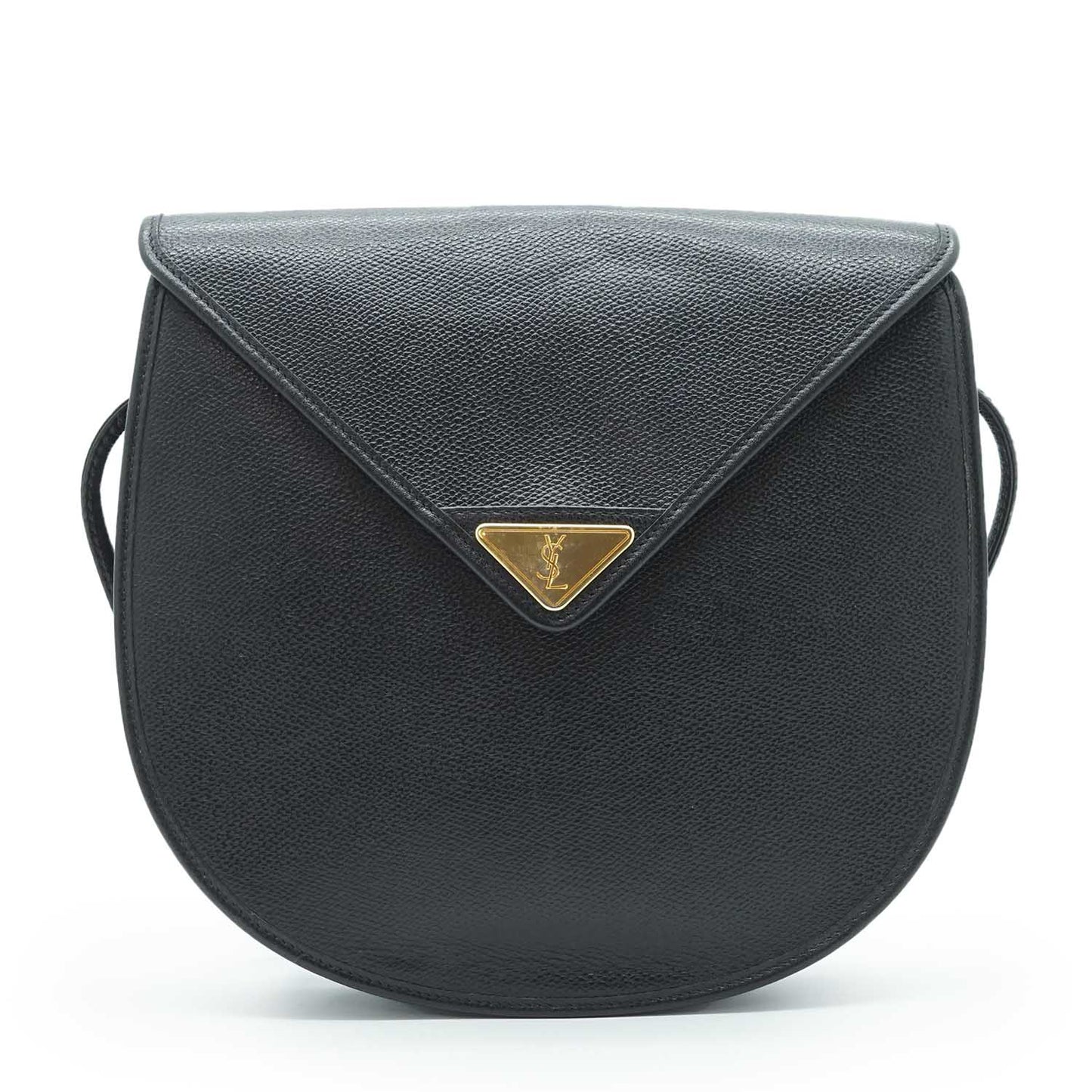 Vintage YSL Logo Plate Rounded Crossbody Bag