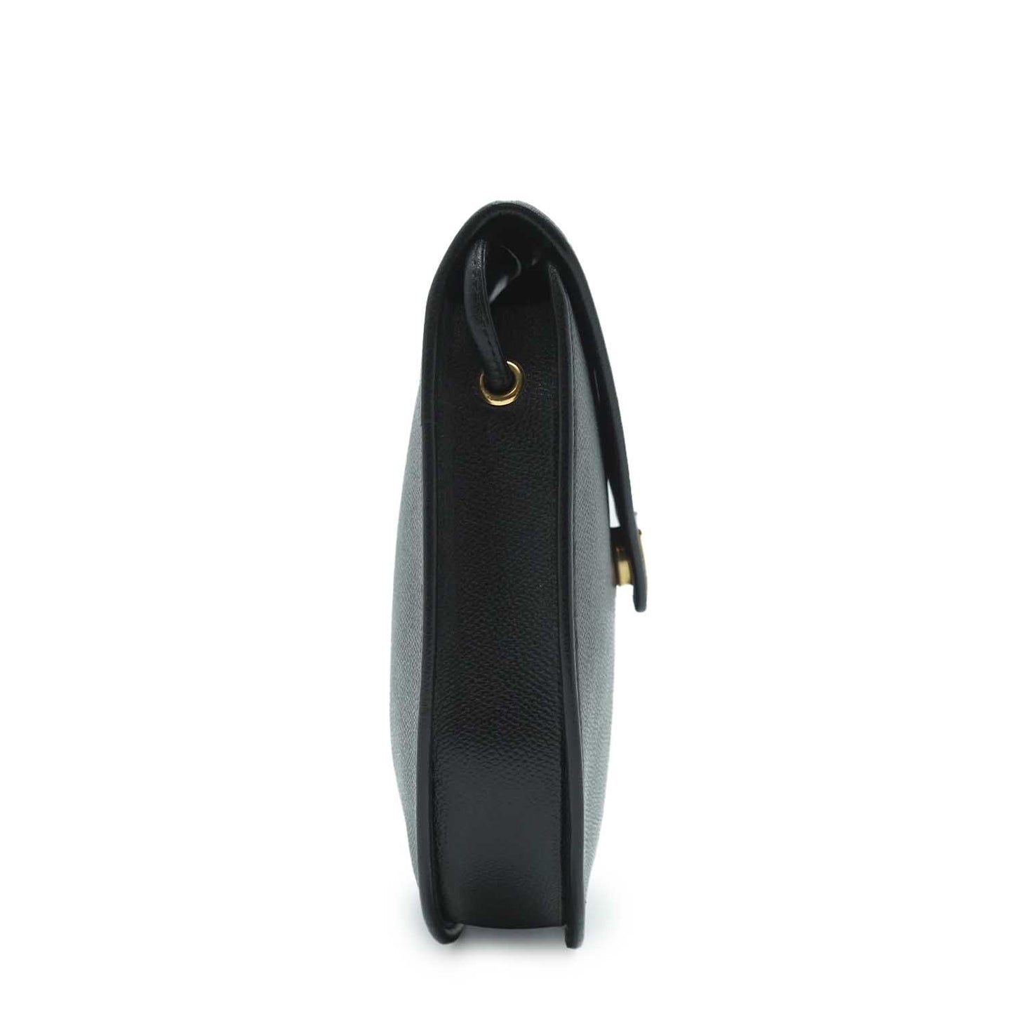 Vintage YSL Logo Plate Rounded Crossbody Bag