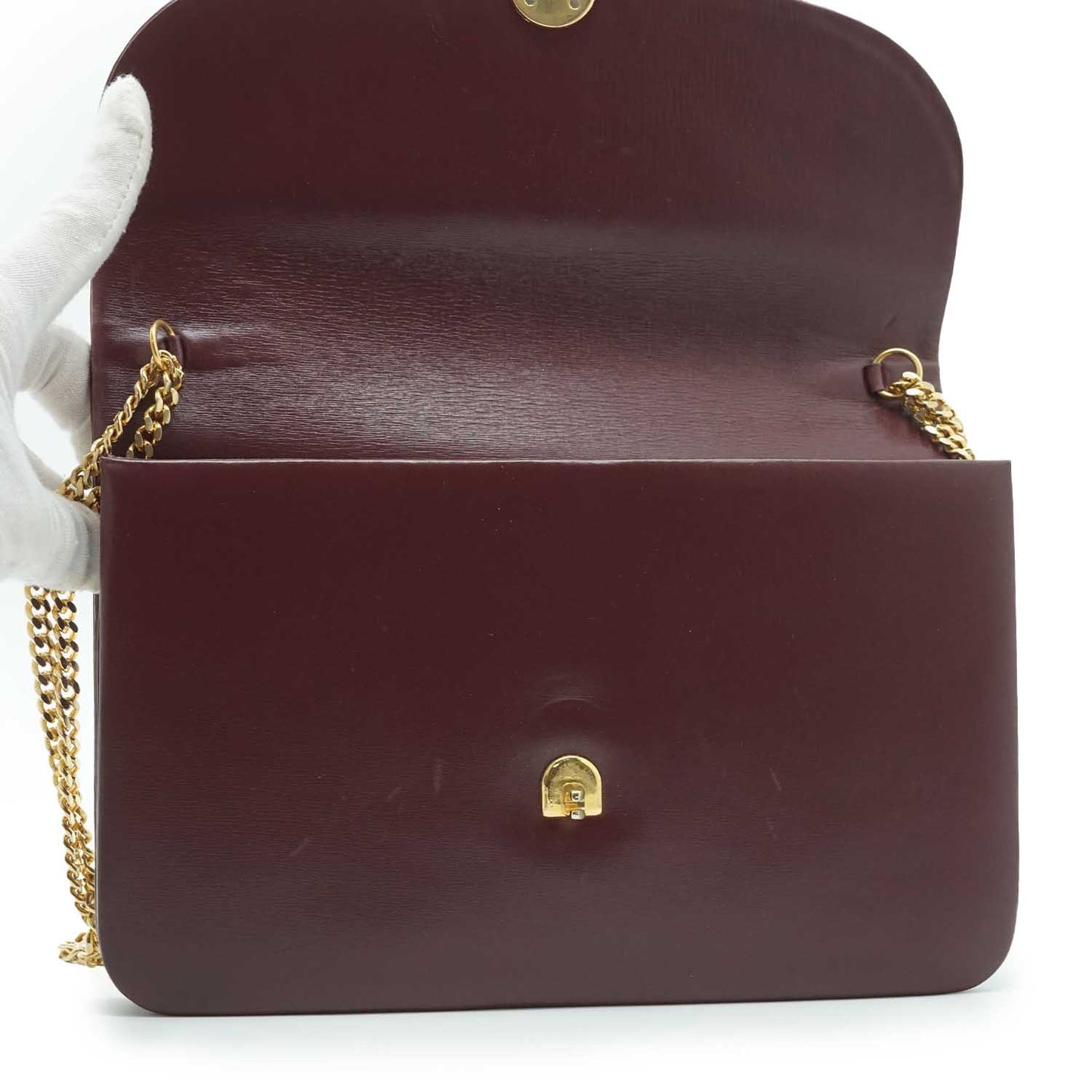 Vintage Leather Chain Shoulder Bag