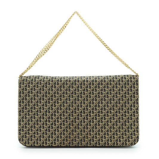 Metallic Gold Oblique Trotter Shoulder Bag
