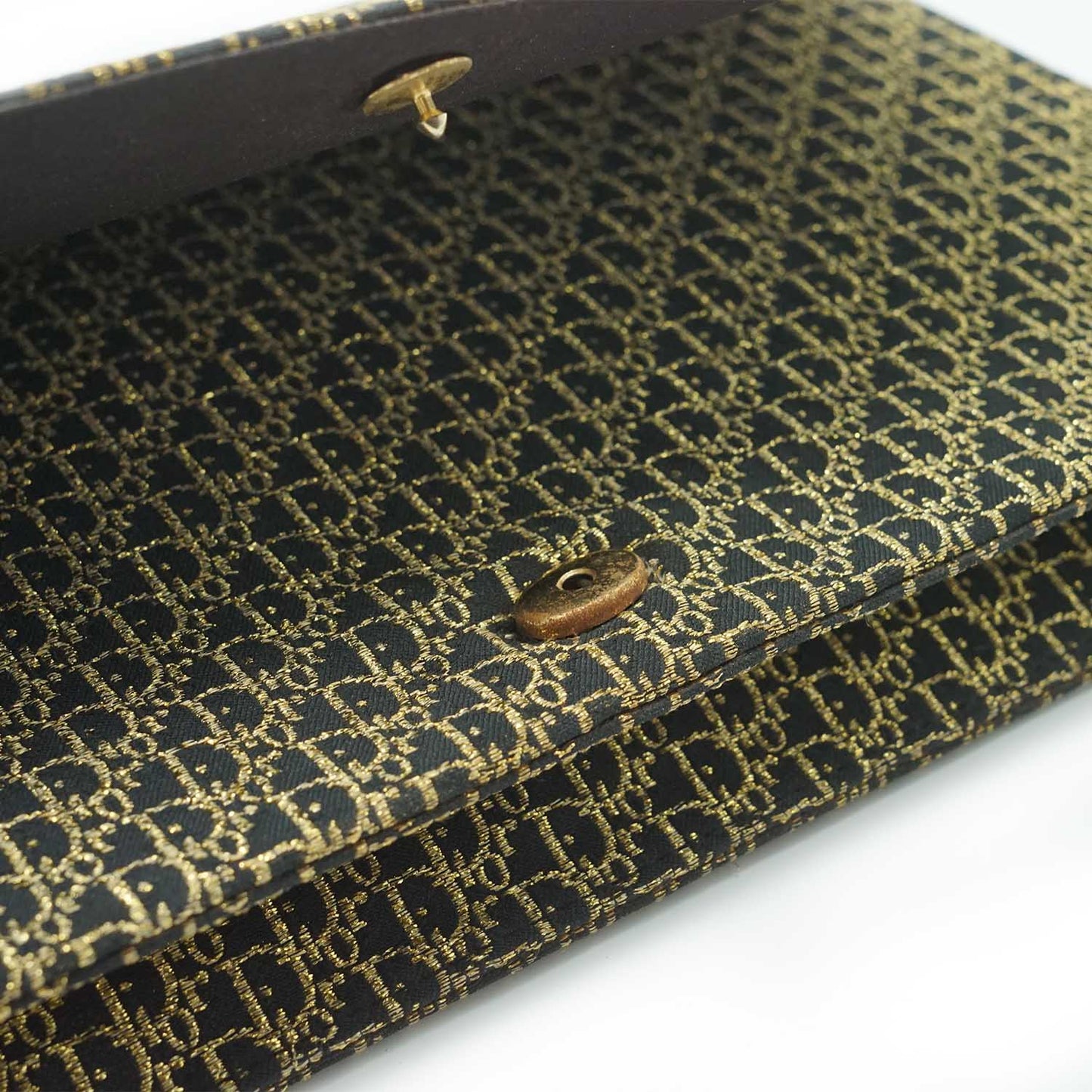 Metallic Gold Oblique Trotter Shoulder Bag