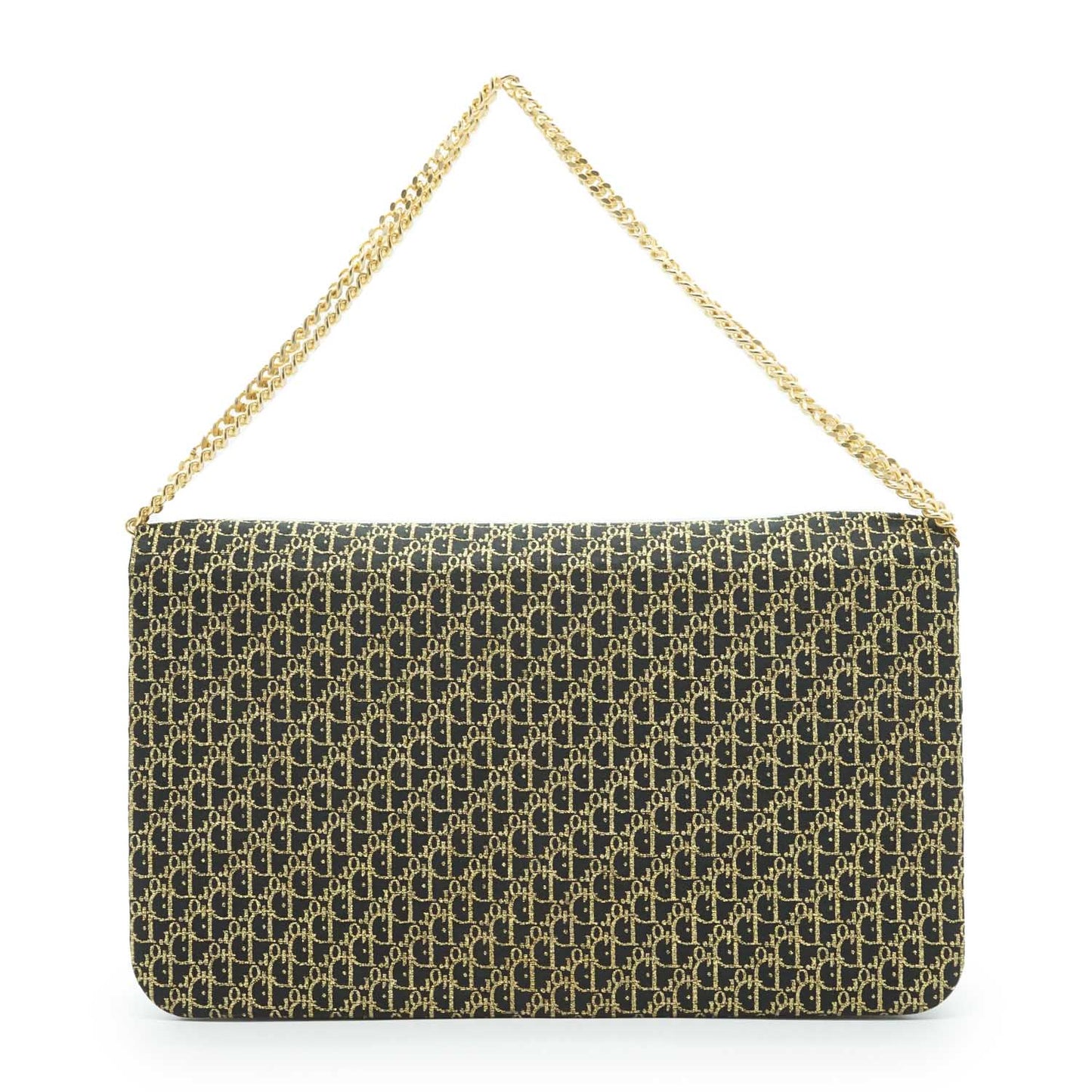 Metallic Gold Oblique Trotter Shoulder Bag