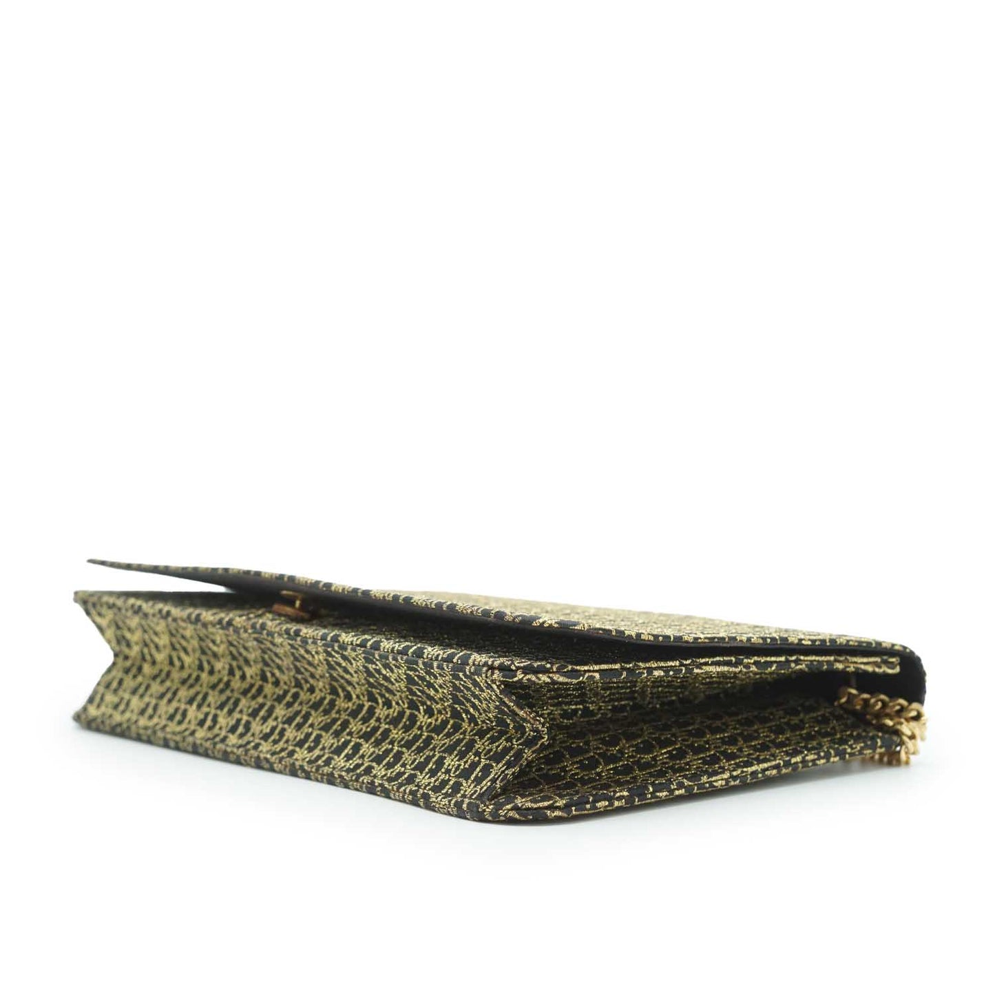 Metallic Gold Oblique Trotter Shoulder Bag