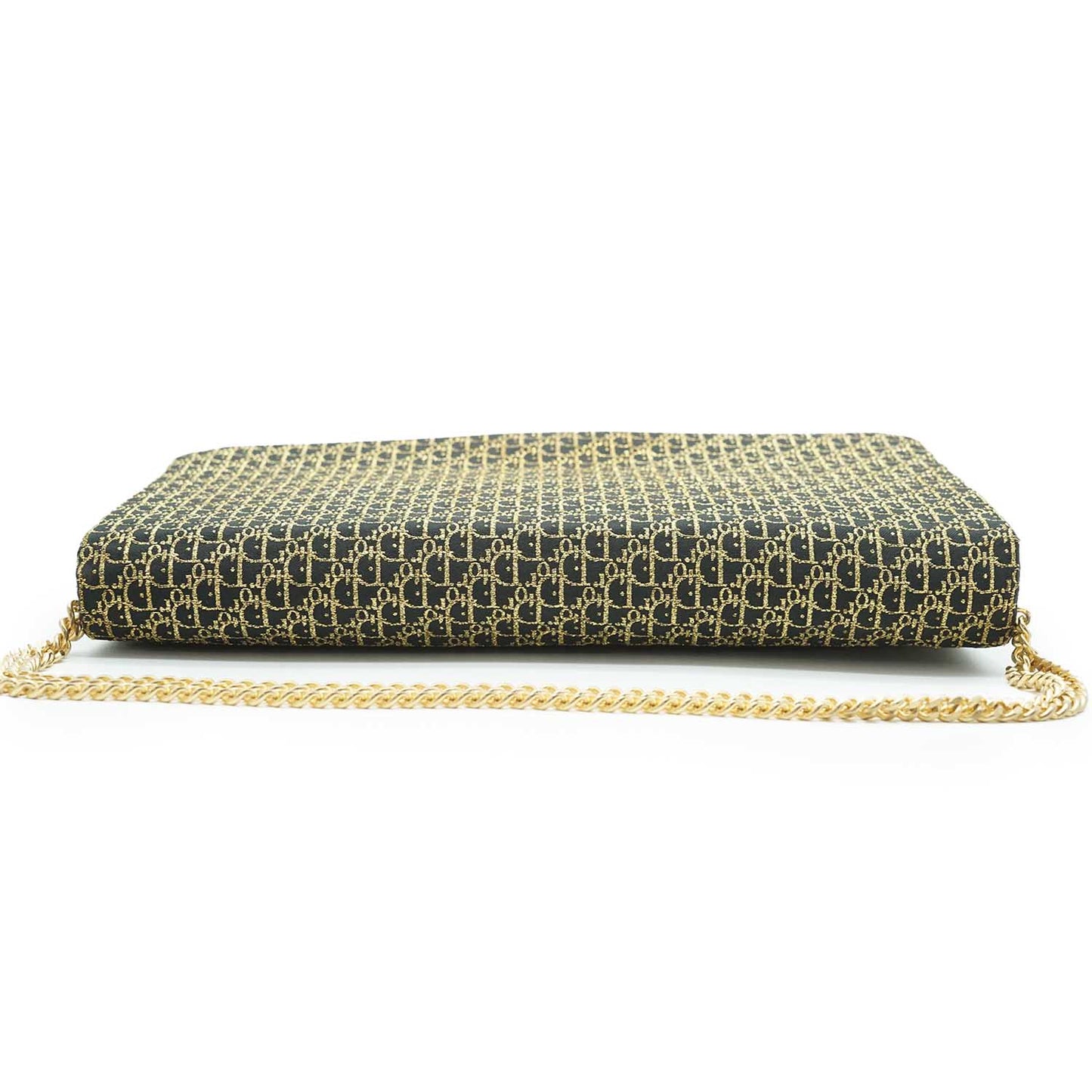 Metallic Gold Oblique Trotter Shoulder Bag