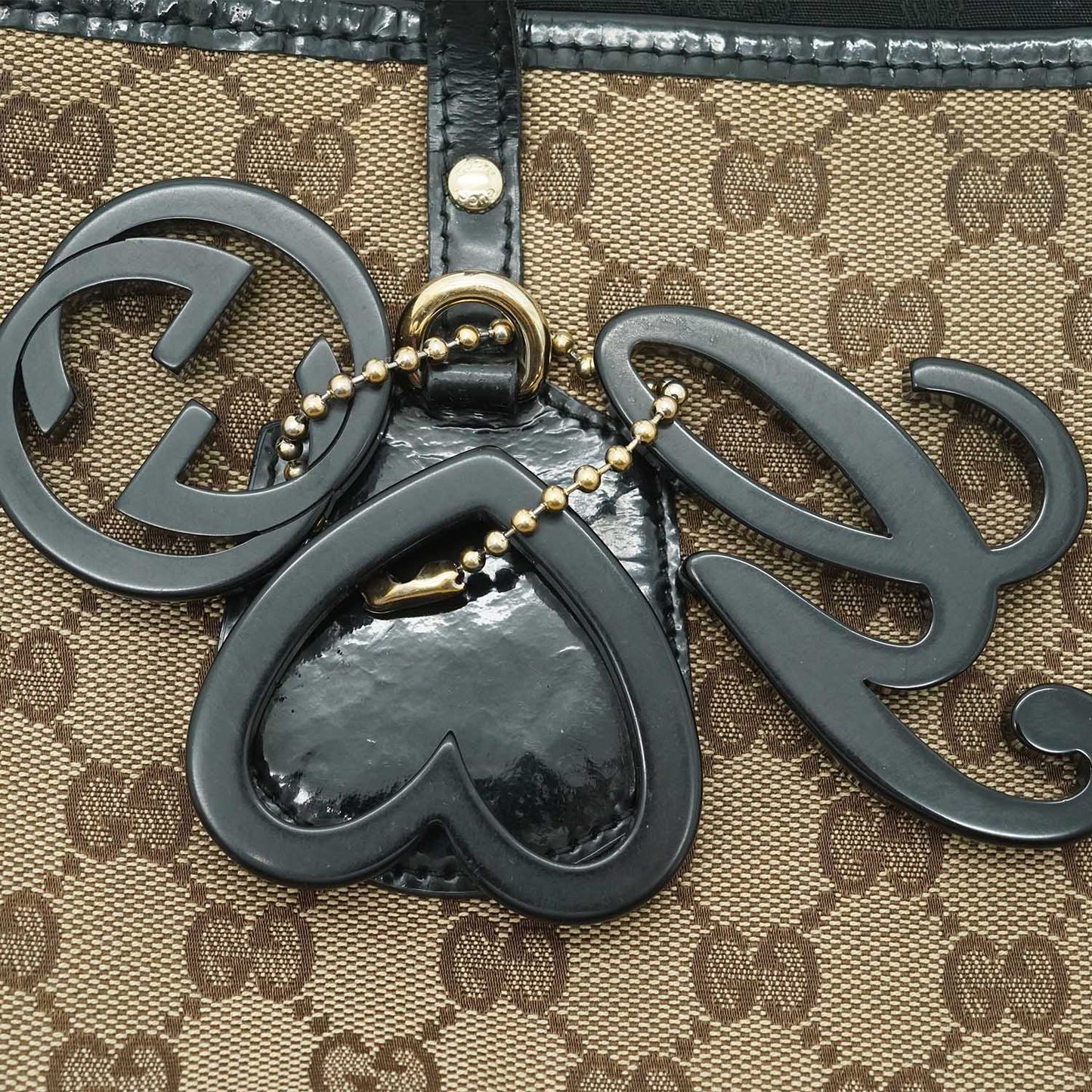 GG Enamel Canvas Charm Tote