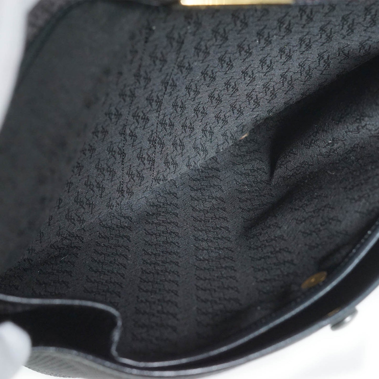 Vintage YSL Logo Plate Trapeze Crossbody Bag