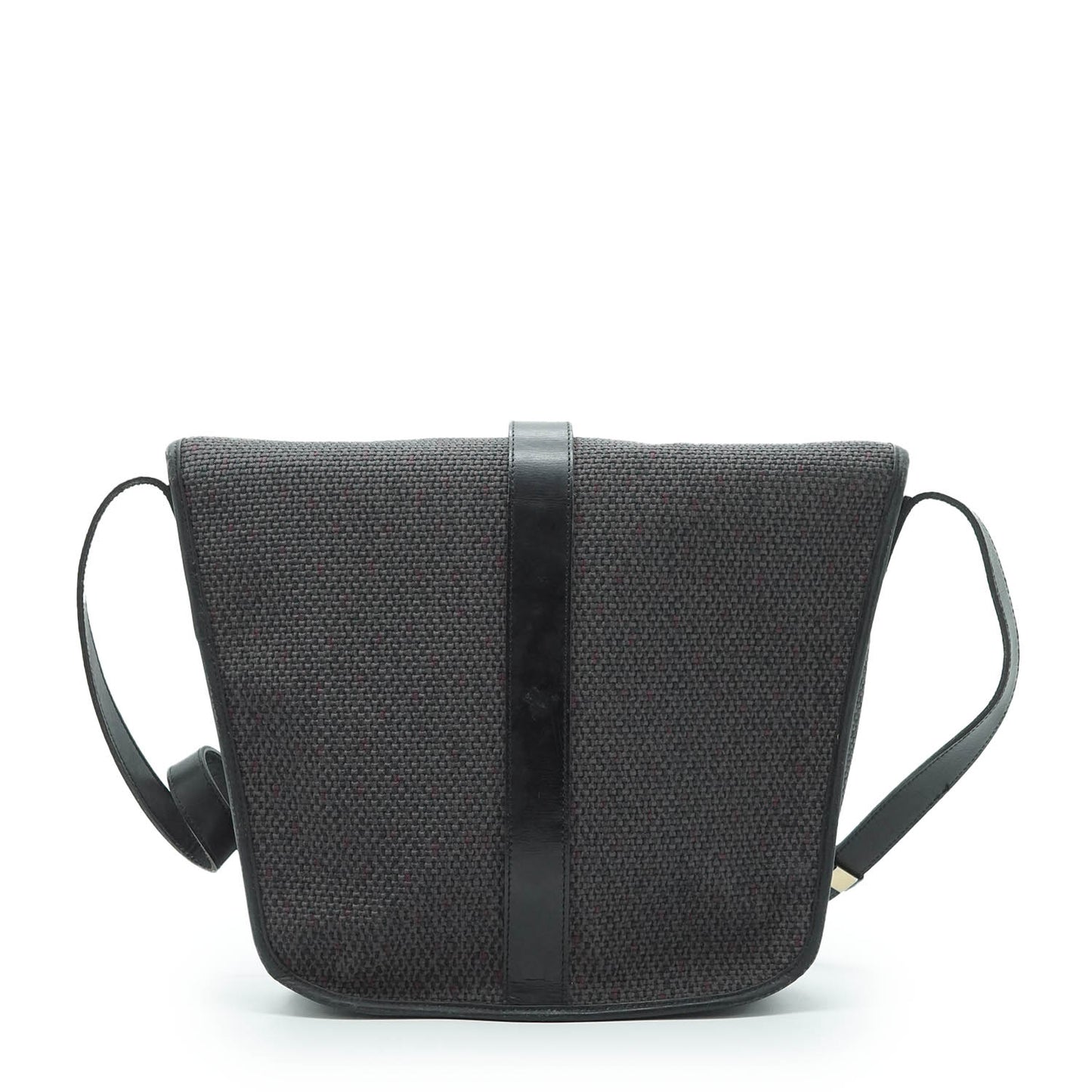 Vintage YSL Logo Plate Trapeze Crossbody Bag