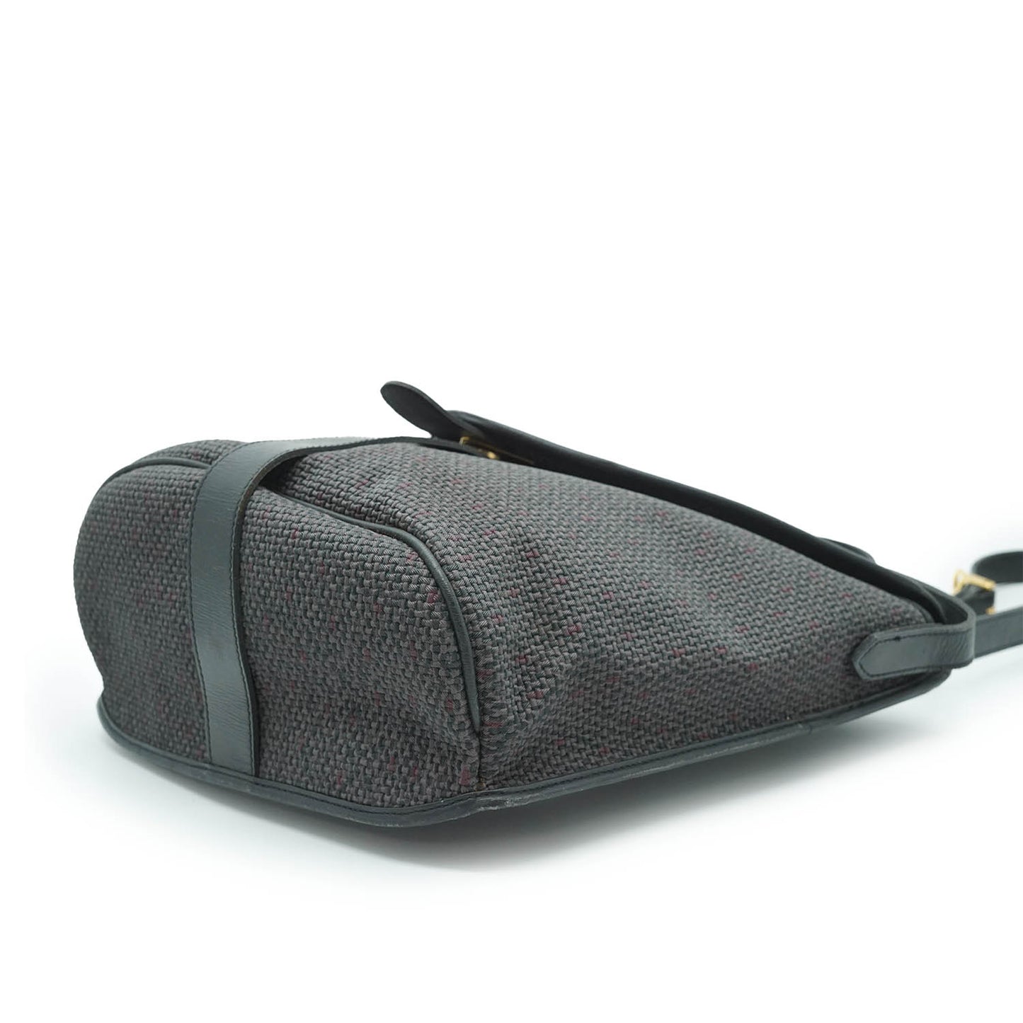 Vintage YSL Logo Plate Trapeze Crossbody Bag