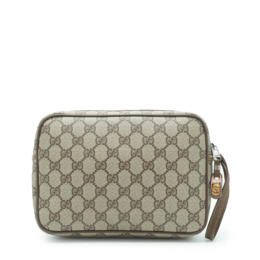 GG Supreme Coated Canvas Vintage Wristlet Pouch