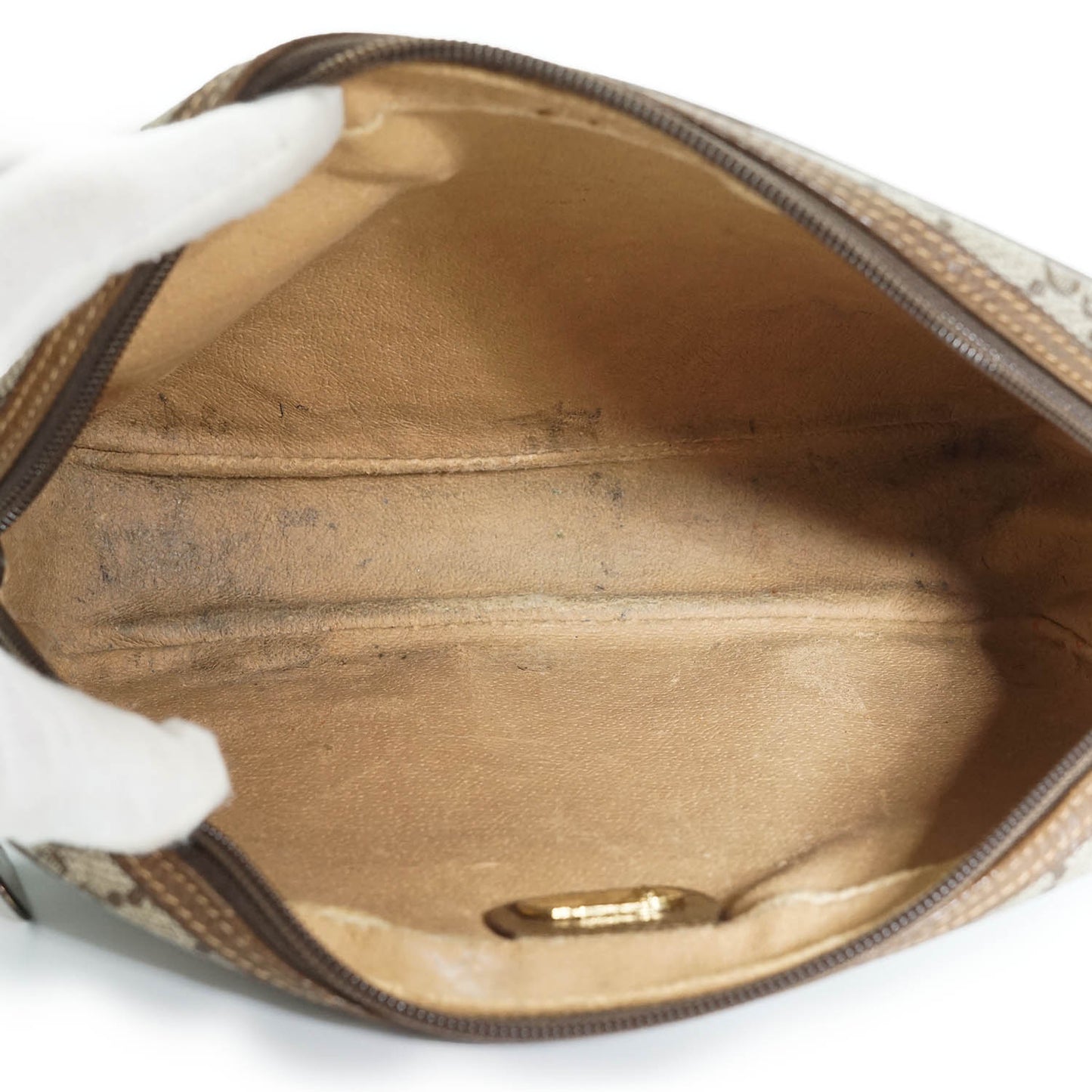 GG Supreme Coated Canvas Vintage Wristlet Pouch