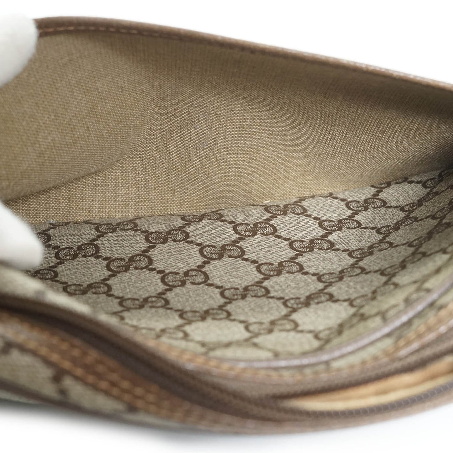 GG Supreme Coated Canvas Vintage Wristlet Pouch