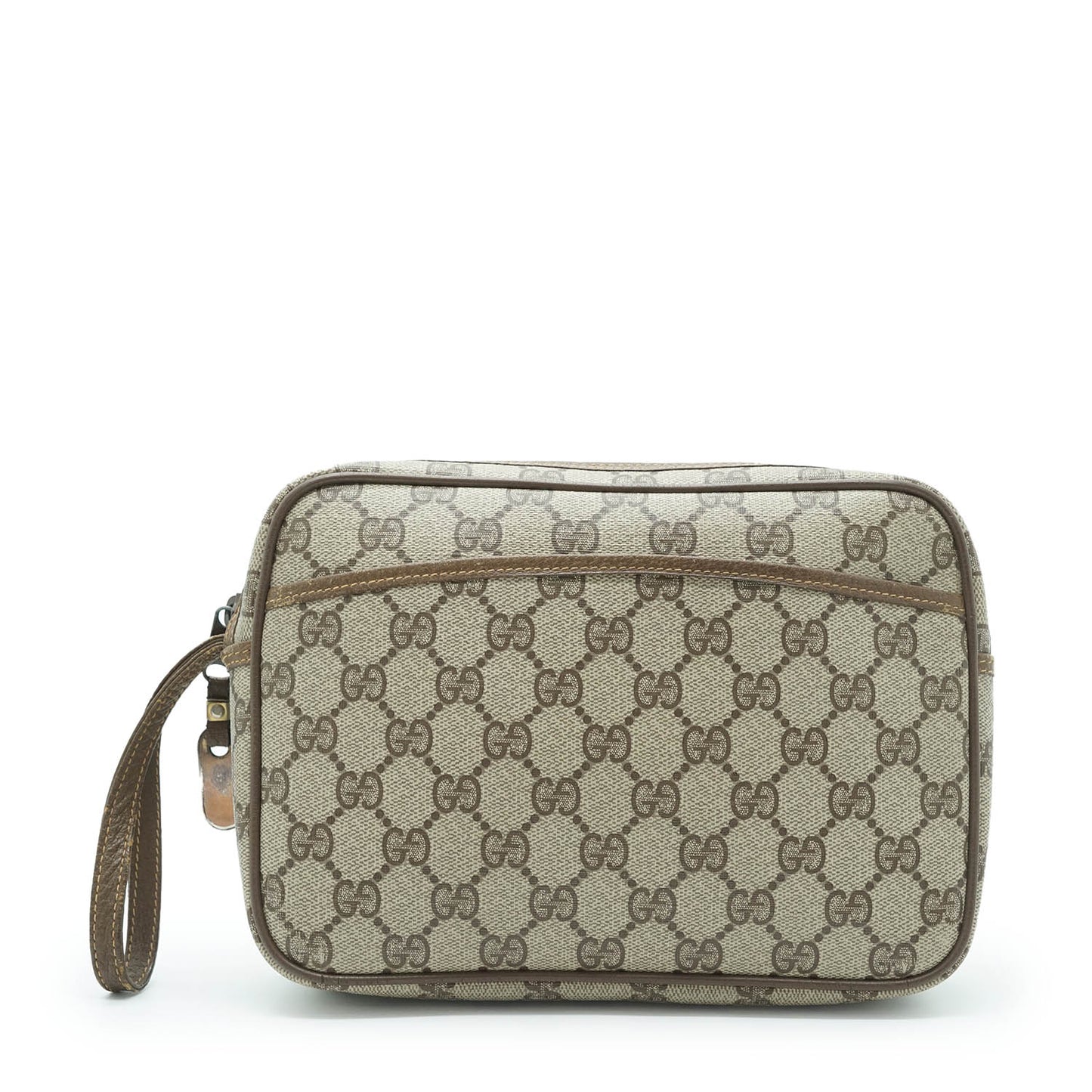 GG Supreme Coated Canvas Vintage Wristlet Pouch