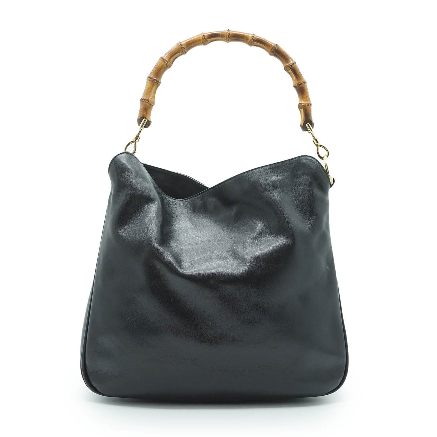 Bamboo Handle 2way Leather Tote