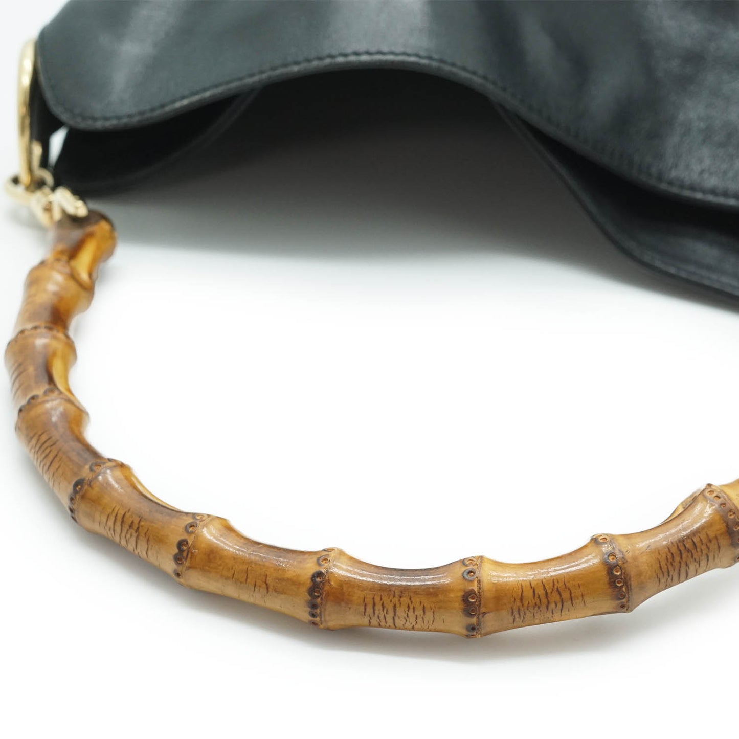 Bamboo Handle 2way Leather Tote