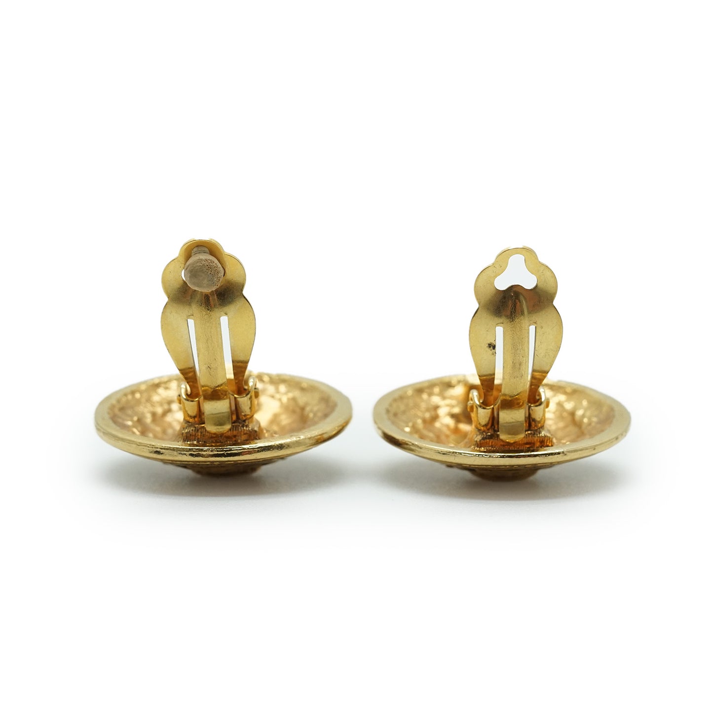 Coco Mark Emblem Round Clip Earrings GP