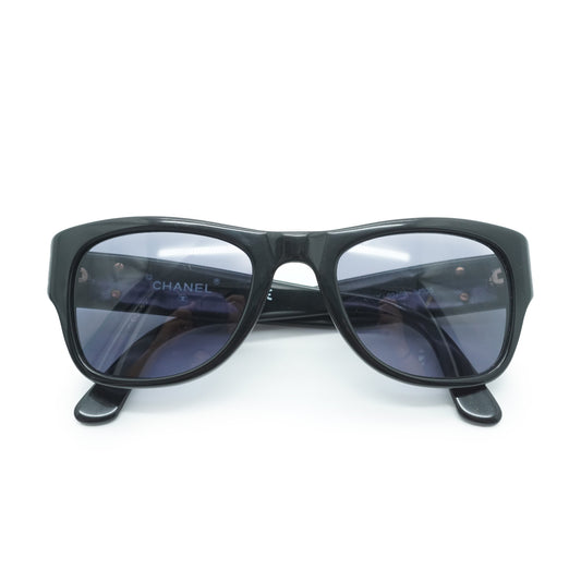 CC Logo Black Frame Sunglasses
